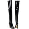 Stretch Thigh High Boot Women Sexy Black Over the Knee Boots Female High Heels Pointed Autumn Patent Long Stripper Shoes Ladies