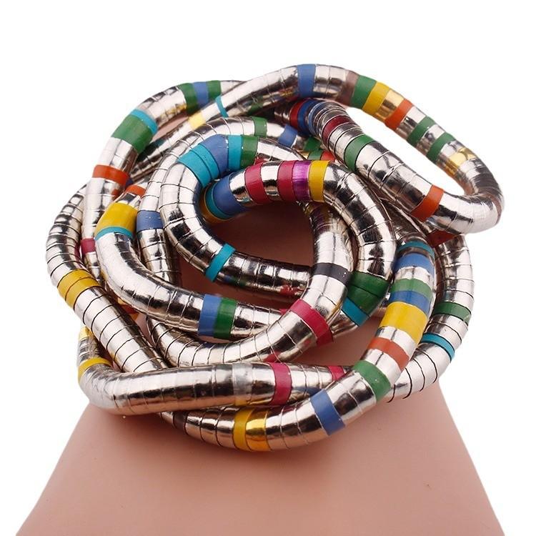 Европейский и американский мужской персонализированный змеиный ожерелье 5 мм белый K с покрытием из железа изогнутое гибкое случайная форма крутая змеиная цепь