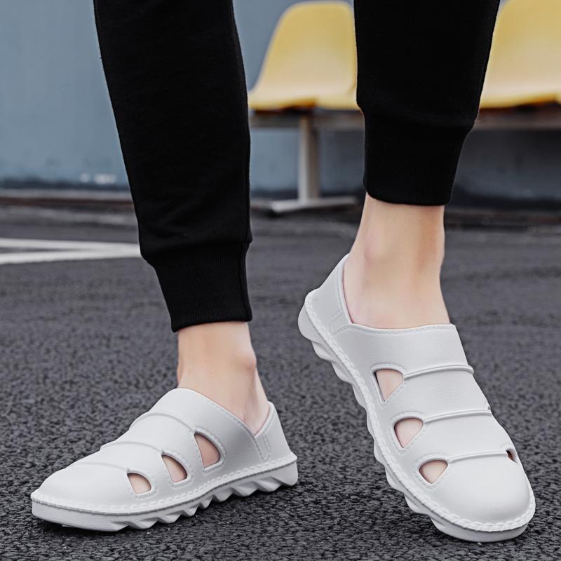 Новый стиль, мужская летняя водонепроницаемая гибкая пляжная обувь без шнуровки, легкие дышащие повседневные сандалии