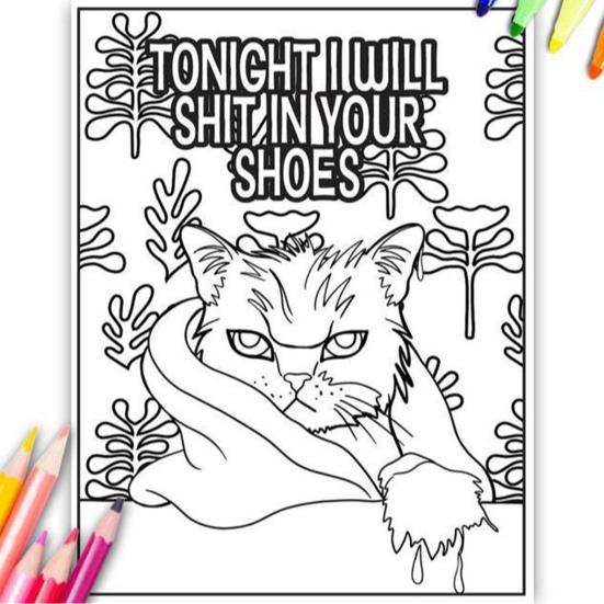 Раскраска для кошек для взрослых DIY Cat Designs Decompression Tear-resistant Cat Coloring Book Home