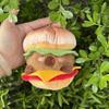 Cheese Plush Toy Keychain Soft Doll Pendant Creative Capybara Burger Keychain  Decorations