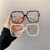 Fashion Oversized Square Eyewear Retro  Anti-blue Light Womens Metal Frame Glasses Trend Computer Eyeglasses Flat Light Mirror