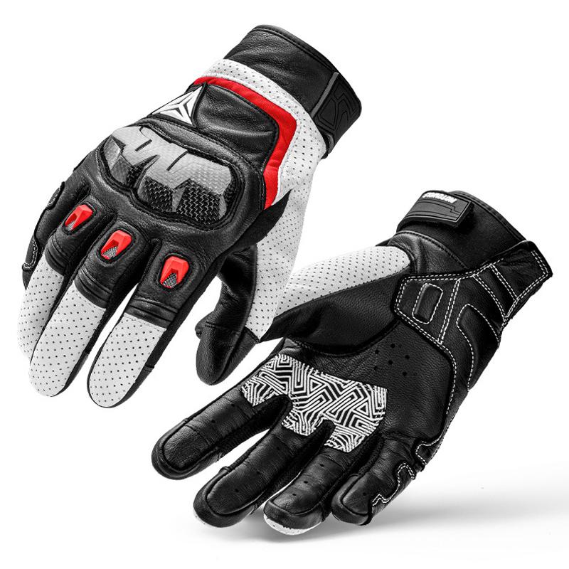Motorcycle Gloves Leather Gloves Cycling Motorbike Guantes Moto Motocross Bicycle Touch Screen Full Finger Breathable Protective