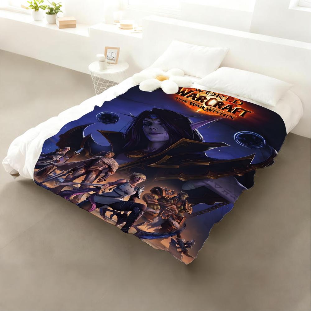 Game World of Warcraft Throw Flannel Throw Blanket: Soft Kid-Friendly Warm Anti-Static All Season Washable Couch Bed Home