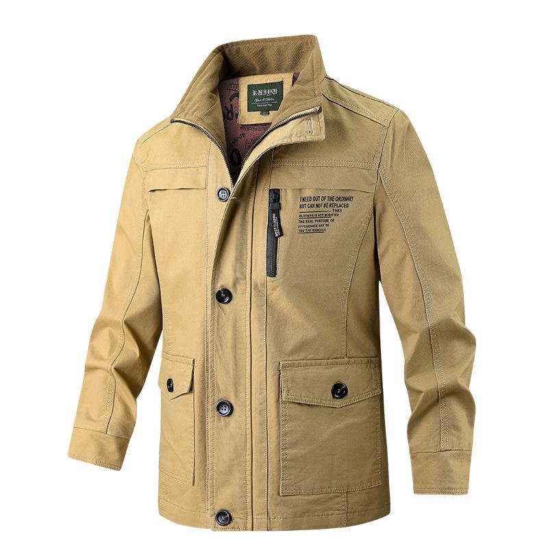 Куртка большого размера мужская из чистого хлопка свободного покроя