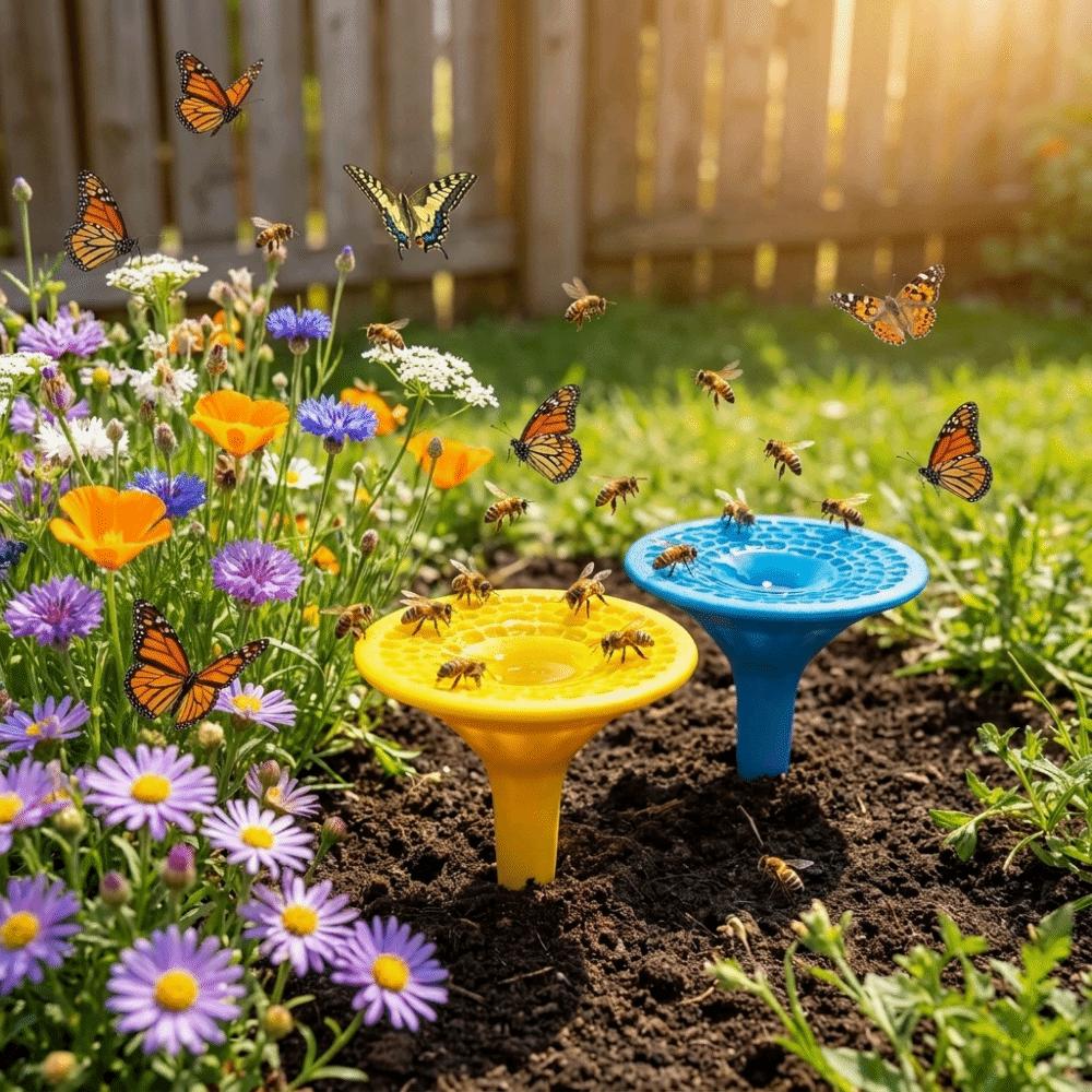 Plastic Bee Water Cup Ground Plug Bee Drinking Device Portable Bee Water Feeder Yard Decoration