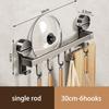 Gun Grey Suction Cup Kitchen Hook Punch-free Storage Rack Hanging Rod Pot Lid Spoon Shovel Wall Hanging Rag Shelf