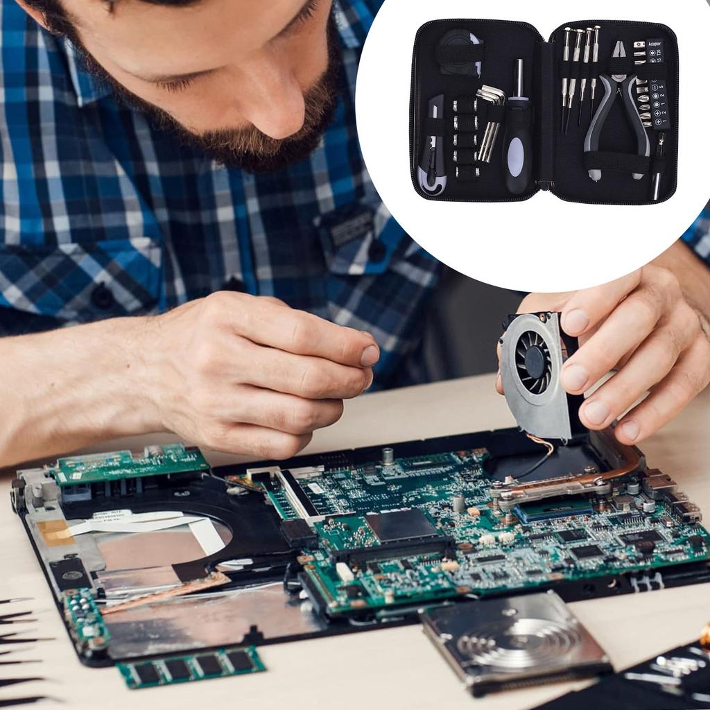 Мини Набор Инструментов Бытовой Набор Инструментов для Ремонта Плоскогубцы с Игловидными Губками Рулетка Шестигранные Ключи Набор Отверток Биты для Отверток Рукоятка с Кейсом