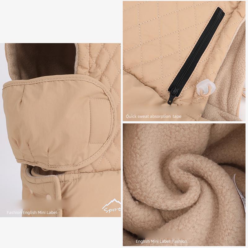 Winter Mask Scarf Integrated Cap for Men Women Outdoor Cycling Velvet Warm Ear Protection Cold-Proof Cap