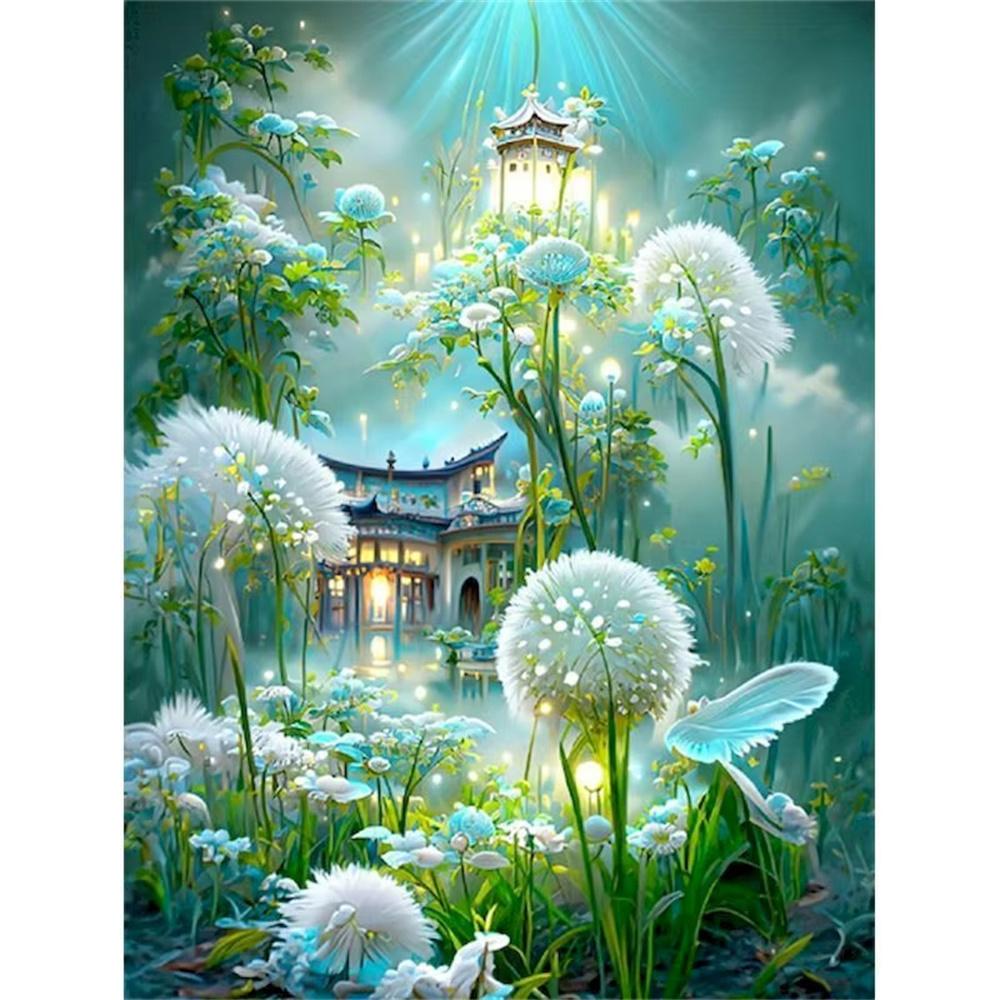 DIY Алмазная картина Экзотический цветок Набор для вышивки крестом Мозаичное искусство Алмазная картина Полный круг Алмазное украшение для дома