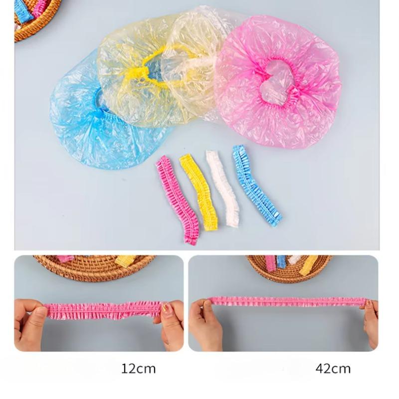 100Pcs Disposable Shower Caps Thick Large Size Waterproof Hair Dye Bathroom Supplies Spa Anti Hair Wet