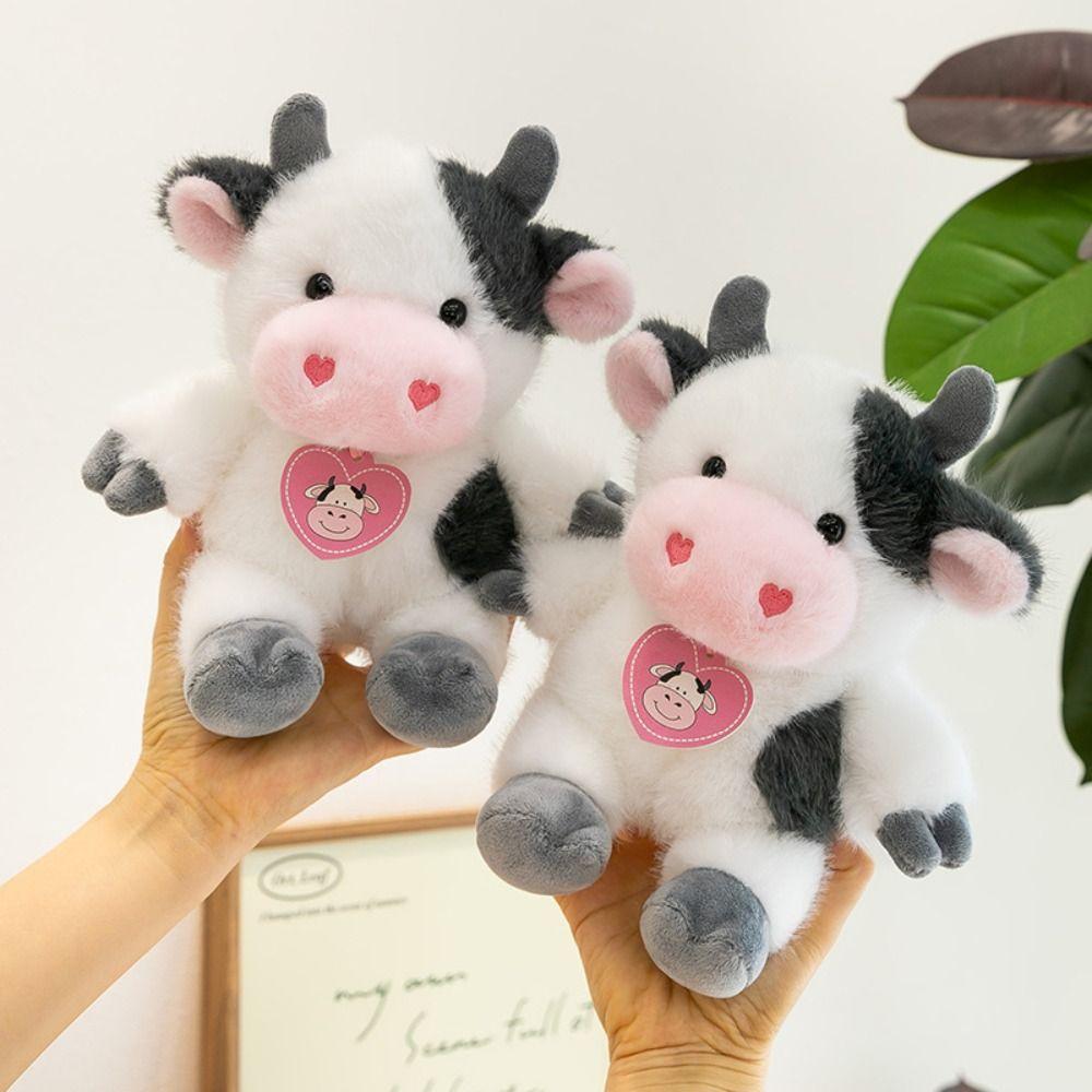 Simulation Animals Cow Toys Fluffy Cow Plush Toy Cow Stuffed Plush Doll Home Decor