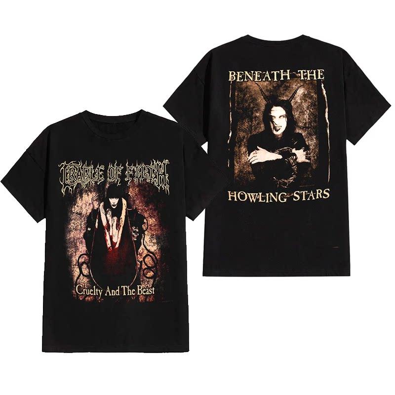 Summer Cradle of Filth Bands Extreme Gothic Black Metal Rock Dark American Shortsleeved Tshirt
