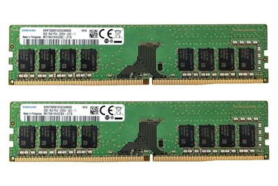 Samsung 16 ГБ DDR4 2666 МГц DIMM UDIMM 1Rx8 CL19 Комплект для обновления оперативной памяти для настольного компьютера (2x8 ГБ) PC4-21300 Non-ECC 1.2V 288-контактный M378A1K43CB2-CTD