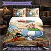 Personalized 3Pcs Bedding SetAsterix & Obelix Custom Text Duvet Cover Pillowcase Set Bedroom Gift