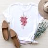 (Asian Size)  Tee Top Fashion Flower Lovely Style Cute Trend Women Print T Shirt Woman Summer Female T Clothing Short Sleeve Graphic T-shirts