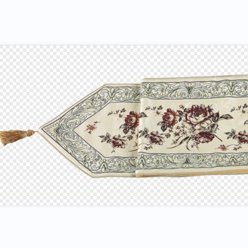 Современная вышитая цветочная скатерть, роскошные европейские настольные флаги, декор для обеденного стола, обувной шкаф с кисточками, скатерть