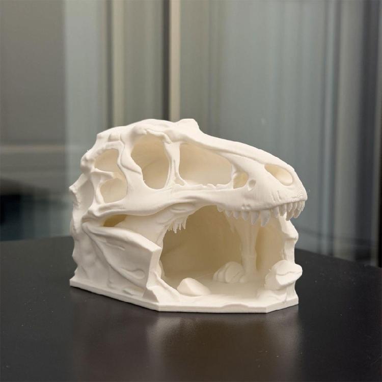 3D-печатная пещера-укрытие для рептилий, украшение в виде черепа Тираннозавра, укрытие для гекконов, ящериц, змей, ледяная пещера, укрытия для рептилий, аксессуары для аквариумов