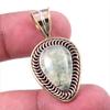 Natural Prehnite Gemstone 925 Solid Sterling Silver Two Tone Pendant 1.50" q8Q14