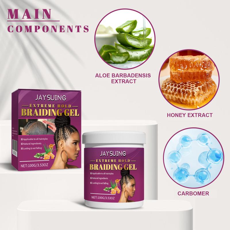 Edge Control Hair Braiding Gel Wax Strong Hold Pomade Long Lasting Carbomer Smoothing Anti Frizz Styling Solution