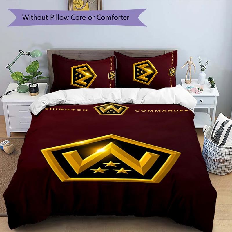 3pcs Washington Commanders pattern bedding set duvet cover set includes duvet cover &pillowcases, perfect all season bedroom decoration & gift