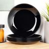 6x Small Dessert Plate for Cake Dessert Black Plate Set