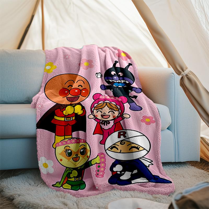 Anpanman Theme Printed Blanket - Perfect for Couch, Bed, Travel & Outdoor Use | Machine Washable, Cozy & Durable.