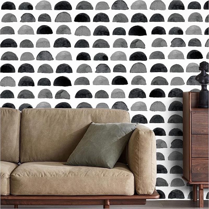 Акварельные мазки гребешка, кожура и приклеивание, утолщенные обои, съемная черная/белая виниловая самоклеящаяся роспись