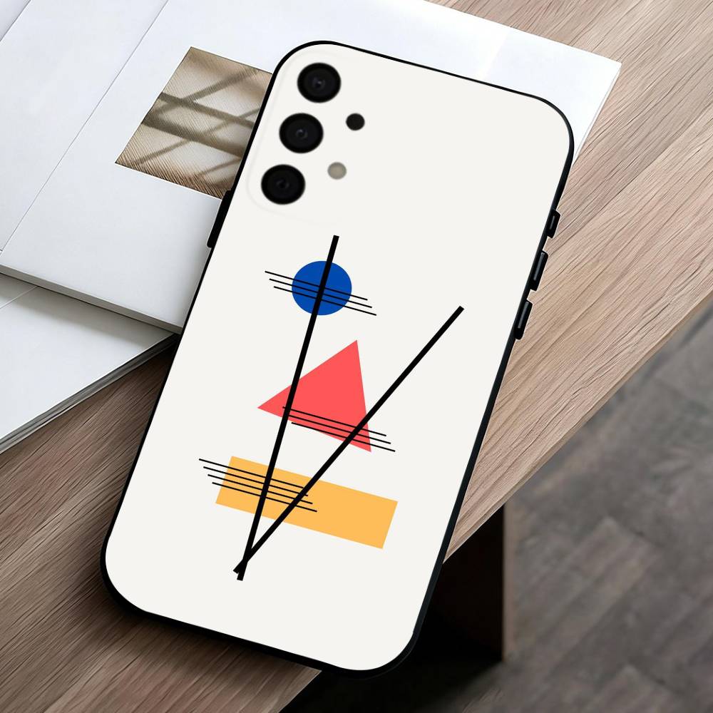 M-Мондриан-B-Баухаус A-Абстрактные Формы Чехол для Телефона Для Samsung Galaxy A73,A72,A71,A70,A53,A52,A51,Другие Мягкий Черный Чехол