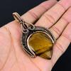 Tiger Eye Gemstone Handmade Pure Copper Wire Wrapped Pendant Jewelry For Women