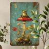 Frog In the Mushroom Rainforest Retro Metal Tin Sign, Home Decoration Tin Painting, Fun Wall Art for Home