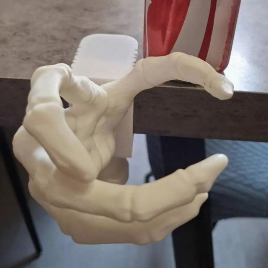 3D-печатный держатель для чашки в виде костяной руки, подставка-череп скелета для стола, Хэллоуинский готический подставка для напитков для стула