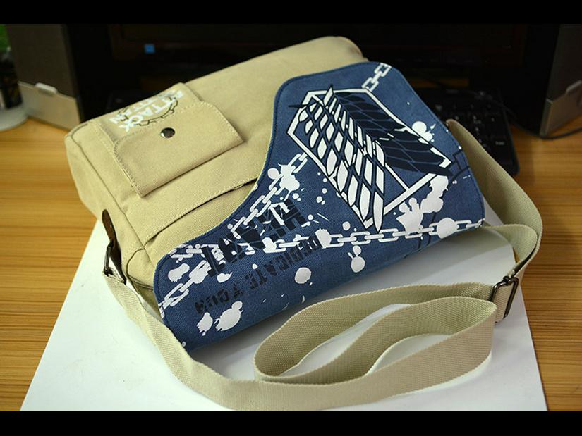 Атака титанов Sword Art Pirates Холщовая сумка через плечо Ninja Anime Backpack Black Butler