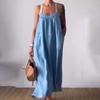 Plus Size Summer Casual Cotton and Linen Group Fashion Solid Color Sling Sleeveless Suspender Skirt