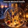 Glowing Christmas Story Ornament with Warm LED Light Light-Up Mini Holiday Scene Keepsake for Home Party Decoration Festive Mini Scene Decor Gift