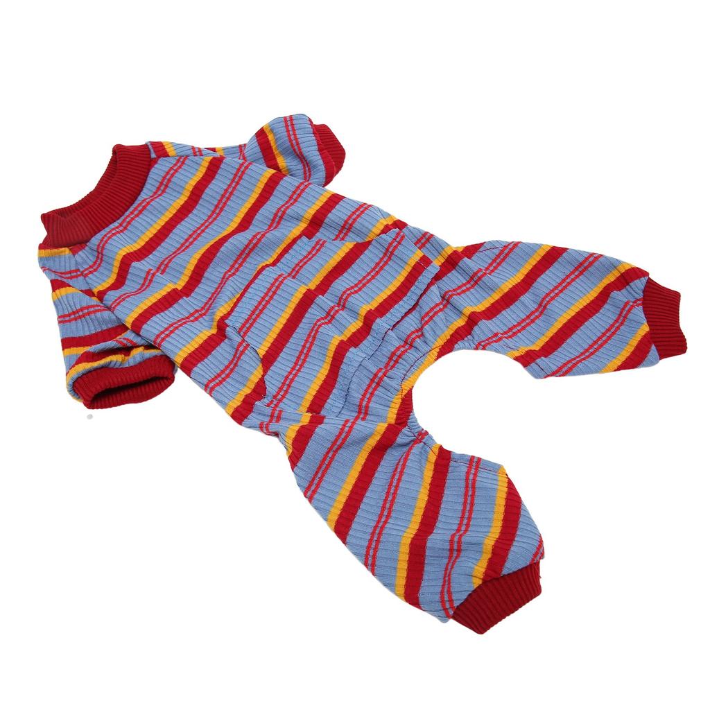 Striped Dog Pajamas Spring Stylish Classic Soft Breathable 4 Legged Pet Bodysuit for Small Medium