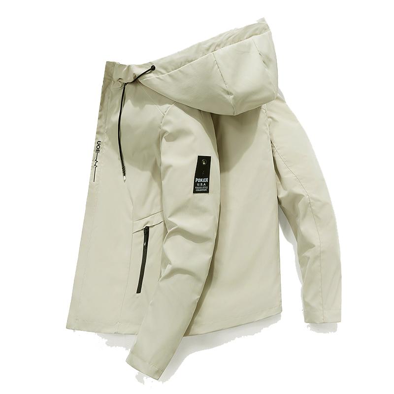 Весенне-осенняя мужская повседневная мужская толстовка с капюшоном на молнии, ветрозащитная куртка, мужская спортивная рабочая куртка для кемпинга на открытом воздухе