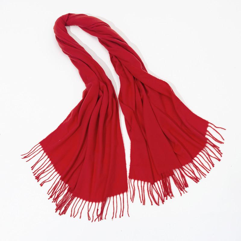 70*200 см осенне-зимний новый женский кашемировый шарф однотонный имитация кашемира шарф толстая вышитая кашемировая шаль