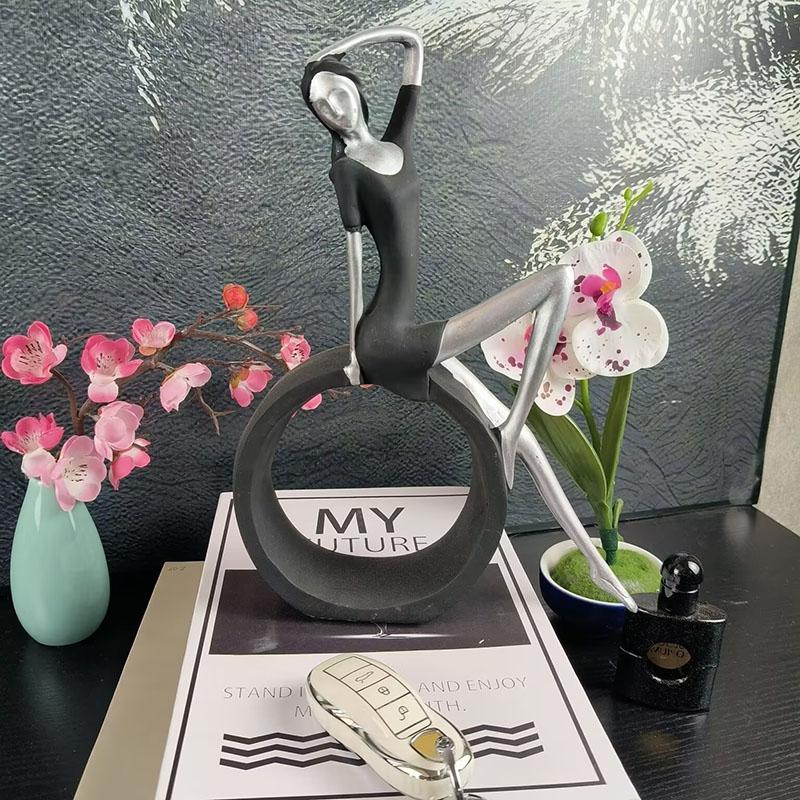 Европейская Книга для Чтения Девушка Йога Смола Фигурки Предметы Декора Домашняя Комната Письменный Стол Статуэтка Аксессуары Журнальный Столик Скульптура Поделки