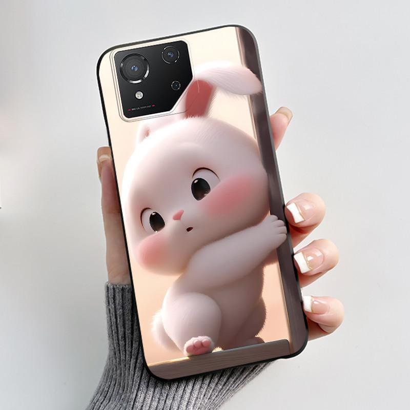 Чехол для Asus ROG Phone 8 Чехол Эстетичный Модный Милый Кот Черный Мягкий Силиконовый Ударопрочный Чехол для Asus ROG 8 Pro Чехол для Телефона