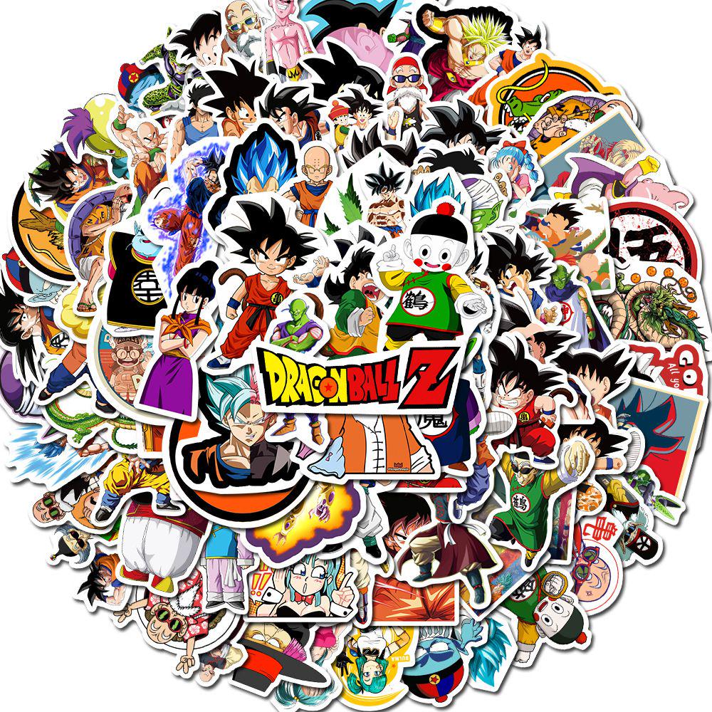Наклейки Dragon Ball с яркими декалями Супер Сайян Гоку для ноутбуков**