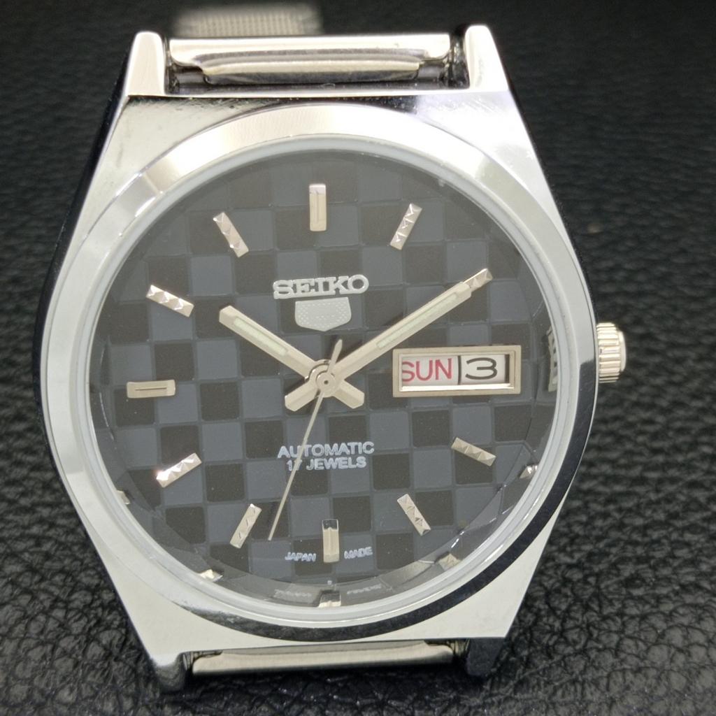 SEIKO 5 AUTOMATIC JAPAN MENS 6309A REFURBISHED BLACK COLOR DIAL WATCH a440271-4