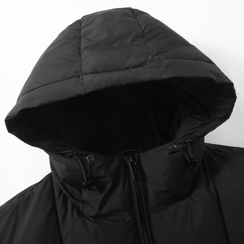 Мода Зима Мужские Пуховики с Капюшоном Водонепроницаемые Повседневные Свободные Толстые Теплые Большого Размера Верхняя Одежда Мужское Пуховое Пальто