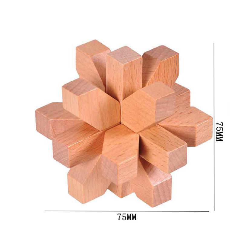 Luban Lock Puzzle Unlock Interlock Game IQ Test Wooden Brain Teasers For Adults Kids Logic Smart Mind Challenge Educational Toys