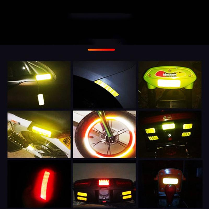 10 шт. светоотражающая предупреждающая наклейка на автомобиль, лента безопасности, предупреждающая о столкновении, светоотражающая наклейка на багажник автомобиля, мотоцикла