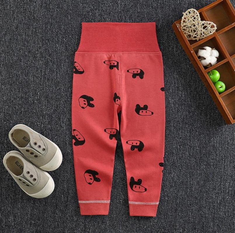 Children's 100% Cotton Autumn Pants, High-waisted Belly-protecting Pants, Baby Pants with Open Crotch, Boys' and Girls' Undershirts and Sleep Pants