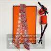 Long Mulberry Silk Scarf Bag Tie Lady Neck Skinny Scarves Hairband Foulard Giraffe Print Brand Lady Neckerchief Ribbon