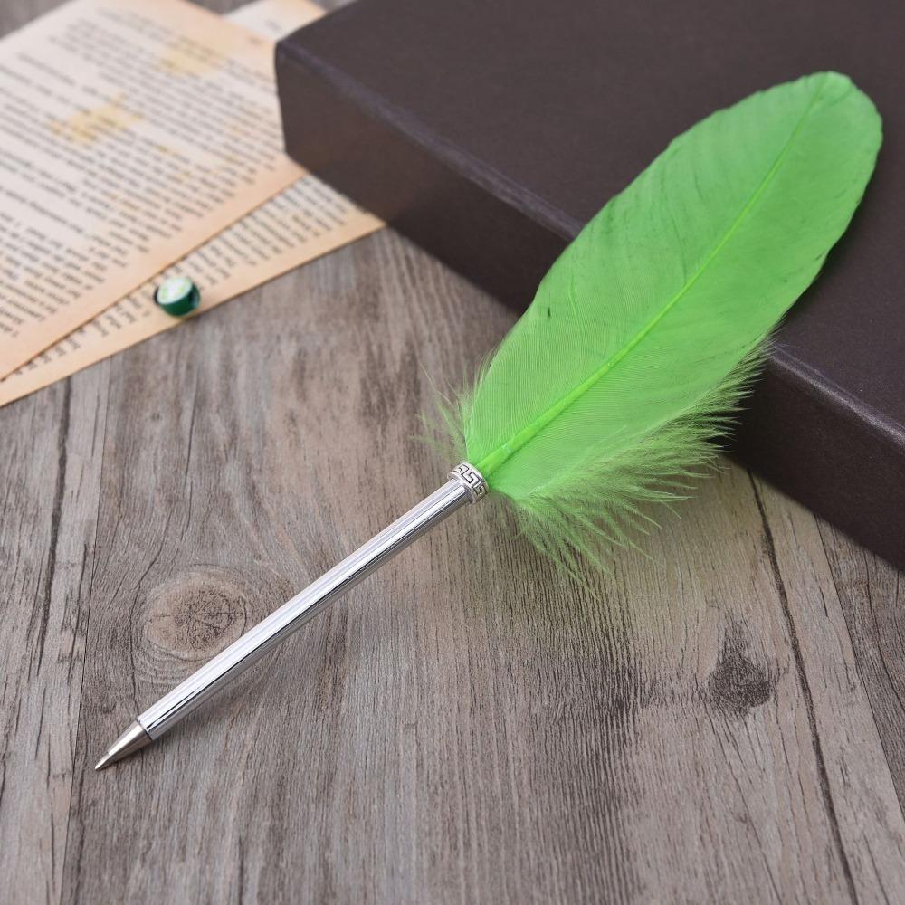 Feather Ballpoint pen Colorful Feather Pen Portable Writing pen Office