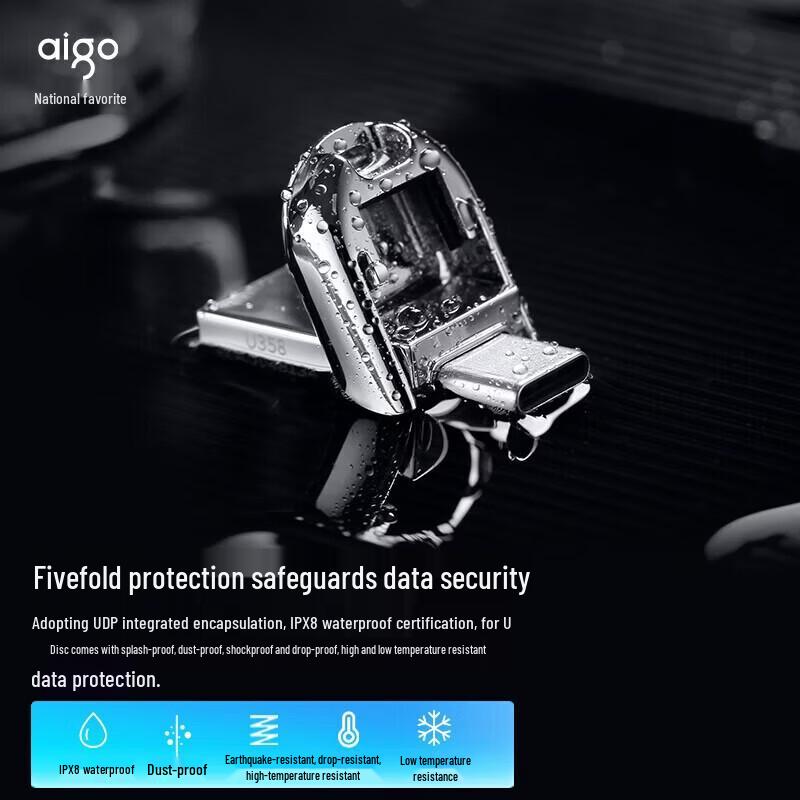 aigo U358 128GB Dual-Port USB 3.2 Type-C Flash Drive