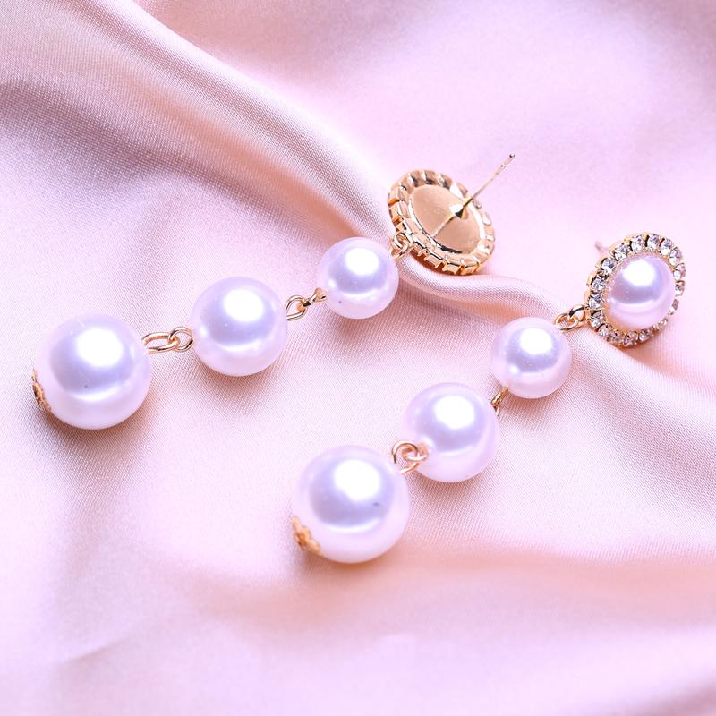 KNIKOO Геометрические серьги для женщин, модные серьги с цветочным жемчугом, ювелирные изделия для свадебной вечеринки, подарки, серьги